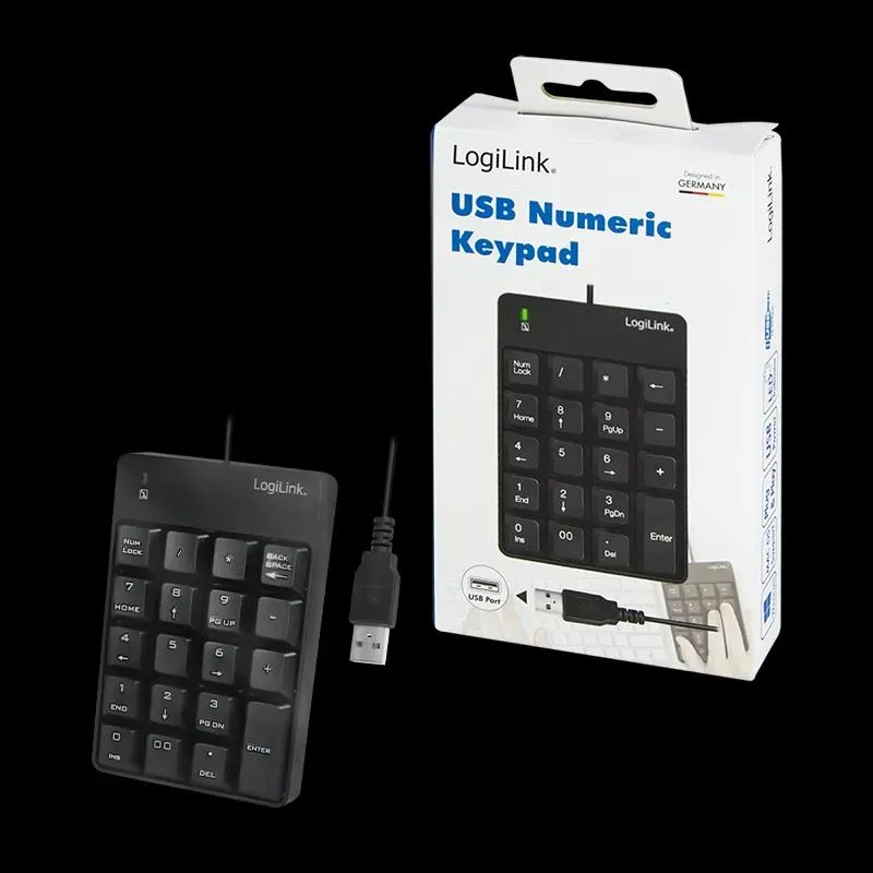 Klawiatura USB LogiLink ID0184 numeryczna, 19 klawiszy | PartsPC.pl