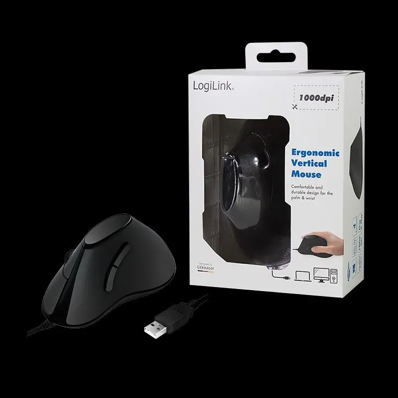 Mysz przewodowa LogiLink ID0158 ergonomiczna,1000 dpi ... | PartsPC.pl