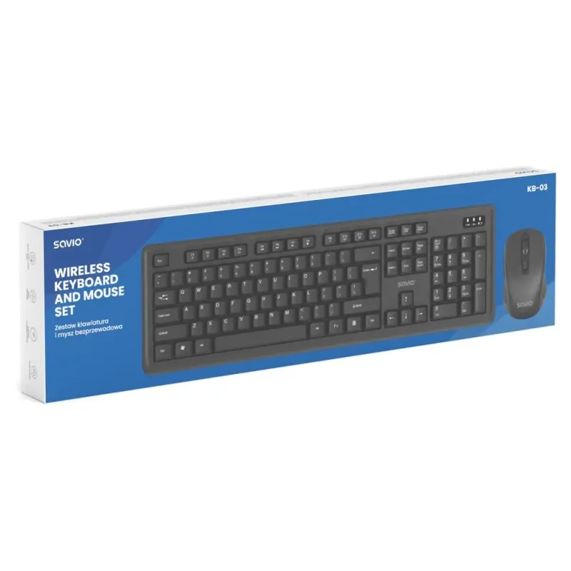 Zestaw bezprzewodowy SAVIO klawiatura + mysz KB-03 | PartsPC.pl