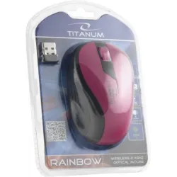 Mysz bezprzewodowa Titanum RAINBOW TM114P optyczna różowa | PartsPC.pl