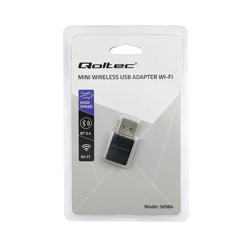 Adapter Wi-Fi Qoltec Bezprzewodowy | Standard AX | Bluetooth 5.4 | USB |