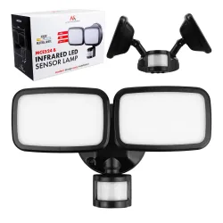 Lampa LED Maclean MCE524 B, z czujnikiem PIR, 20W, 1500lm, IP65, neutral