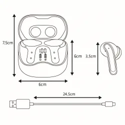 Słuchawki z mikrofonem Audiocore AC591 PRO, bezprzewodowe 6 MIC ANC ENC,