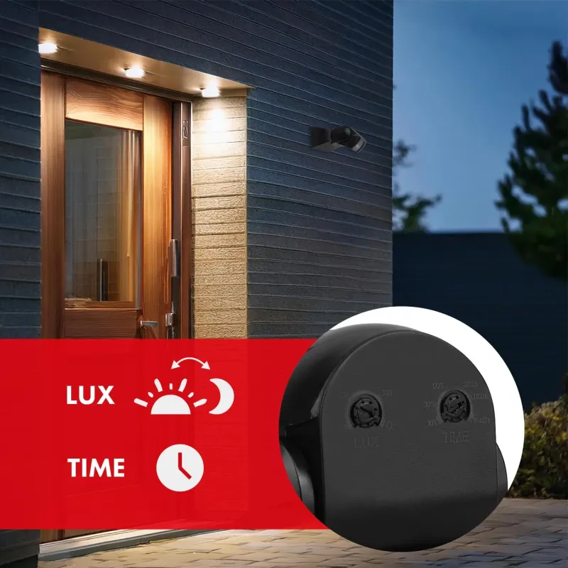 Czujnik ruchu PIR Maclean MCE201 B/B, na podczerwień, IP65, czarny z czarną