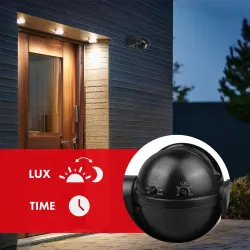 Czujnik ruchu PIR Maclean MCE358 B/B, na podczerwień, IP44, czarny z czarną