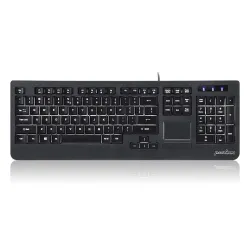 Klawiatura przewodowa Perixx PERIBOARD-313 podświetlana, touchpad, 2x hub