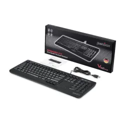 Klawiatura przewodowa Perixx PERIBOARD-313 podświetlana, touchpad, 2x hub