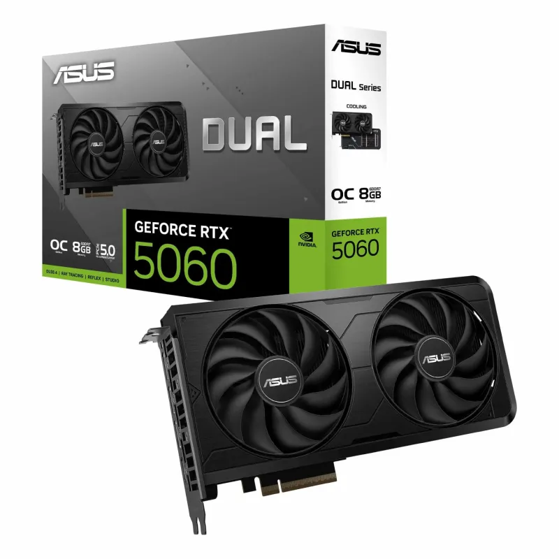 Karta VGA Asus GeForce RTX 5060 DUAL-RTX5060-O8G-EVO Dual OC 8GB GDDR7