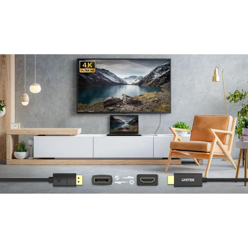 Kabel adapter Unitek V1608A DisplayPort 1.2 - HDMI 2.0 | PartsPC.pl