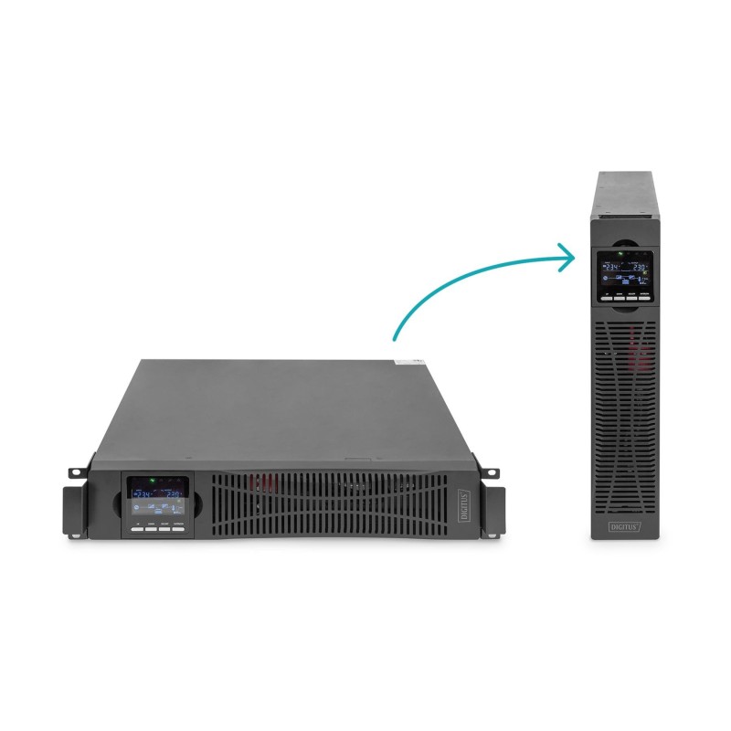 Zasilacz awaryjny UPS DIGITUS Online Rack 19" 10000VA/10kW, 2U, USB, RS232,