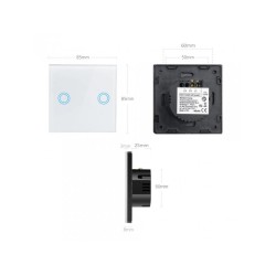 Włącznik dotykowy światła Maclean MCE704W podwójny, sz... | PartsPC.pl