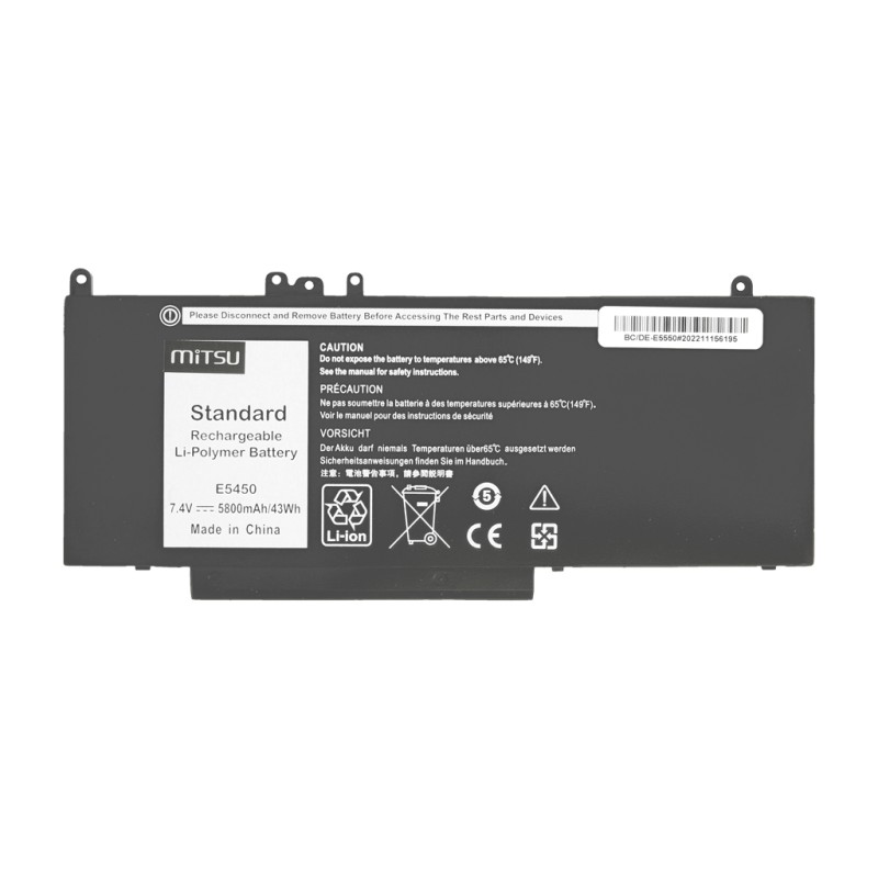 Bateria Mitsu do Dell Latitude E5450, E5550 - 7.4V