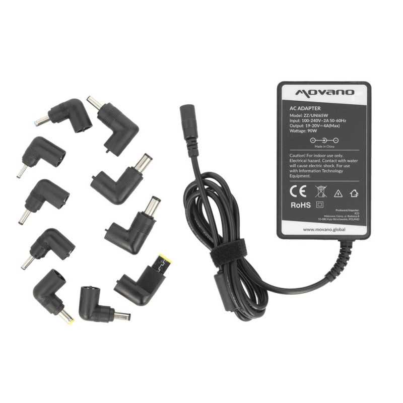 Zasilacz Movano uniwersalny 65W - 10 wtyków