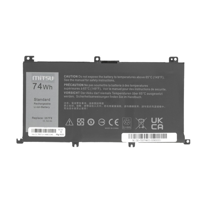 Bateria Mitsu do Dell Inspiron 15 (7557), 15 (7559) - 6600mA… | PartsPC.pl