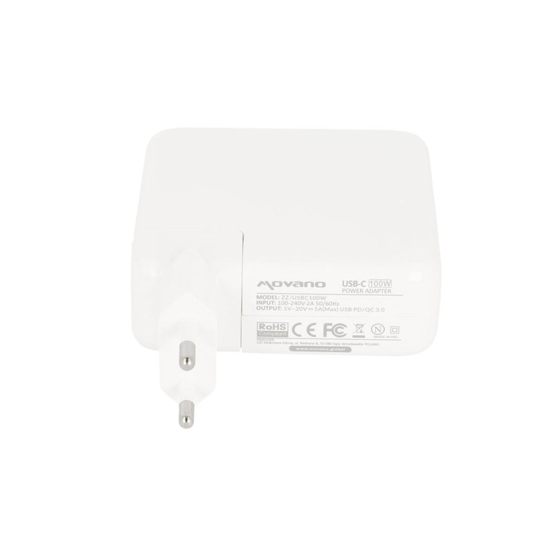 Zasilacz Movano 100W USB type C USB-C (white) | PartsPC.pl