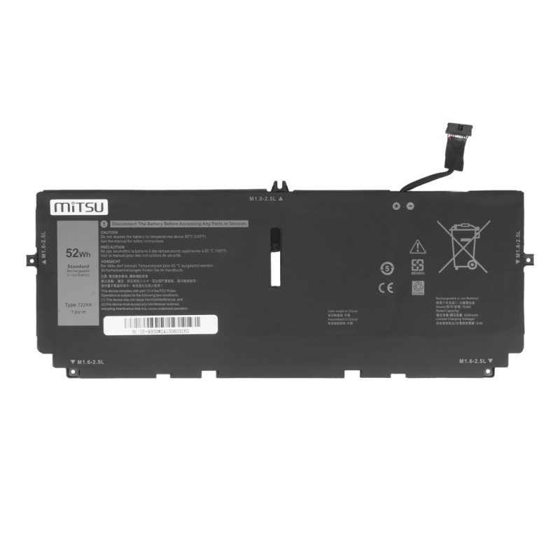 Bateria Mitsu do Dell XPS 13 9300, 9310, 9380