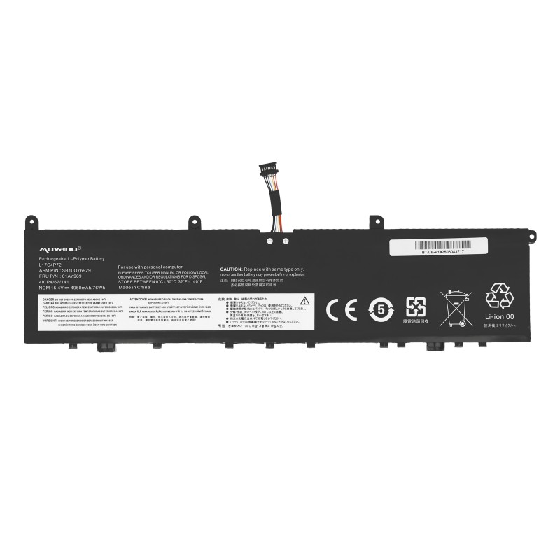 Bateria Movano do Lenovo ThinkPad P1, X1 Extreme (Gen 1, 2)