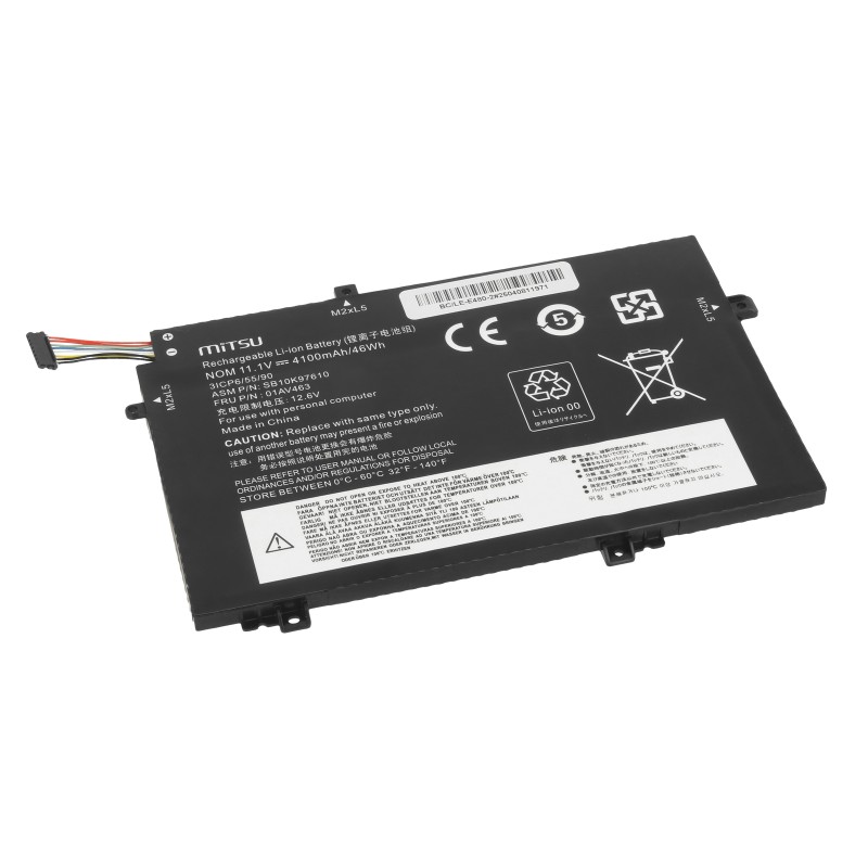 Bateria Mitsu do Lenovo ThinkPad L14, L15, L480, L580