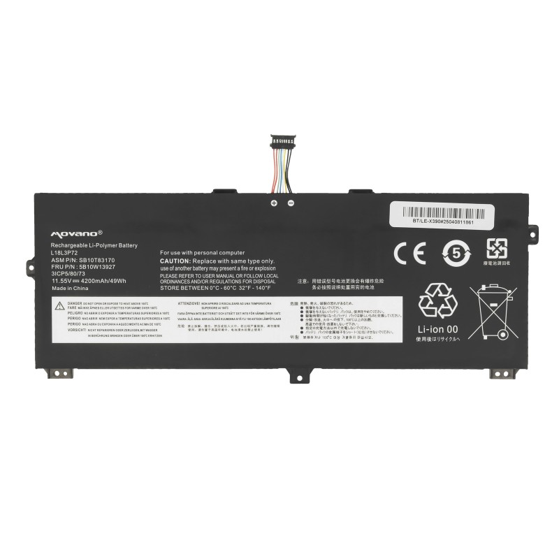 Bateria Movano do Lenovo Thinkpad Yoga X390, X13