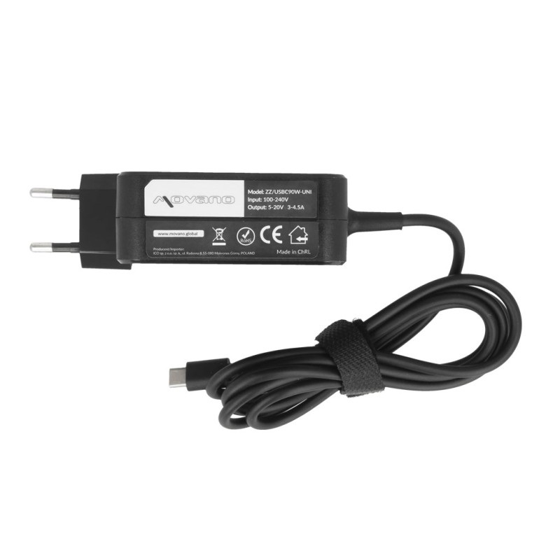 Zasilacz Movano uniwersalny 90W USB-C - 10 wtyków