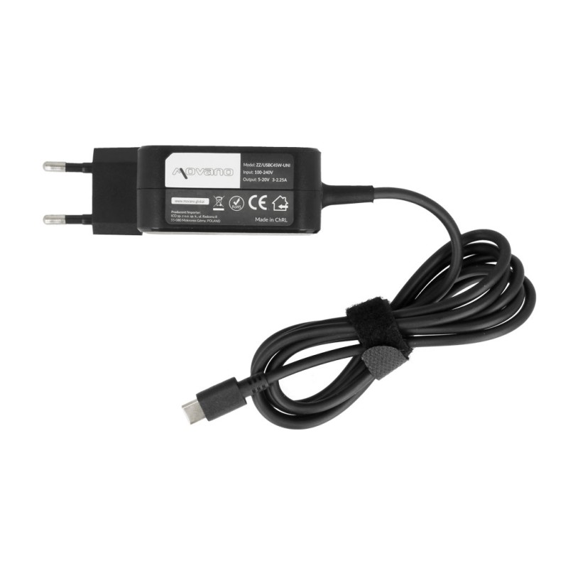 Zasilacz Movano uniwersalny 45W USB-C - 10 wtyków