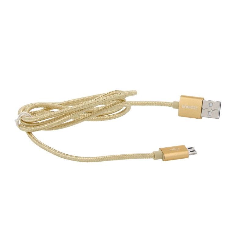 Kabel ROMOSS micro USB (ładowanie, komunikacja) - gold / złoty