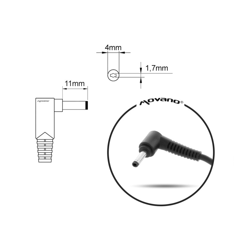 Zasilacz Movano 19v 3.42a (4.0x1.7) 65W do Huawei