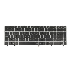 Klawiatura laptopa do HP EliteBook 8560P, 8570P srebrna (trackpoint)