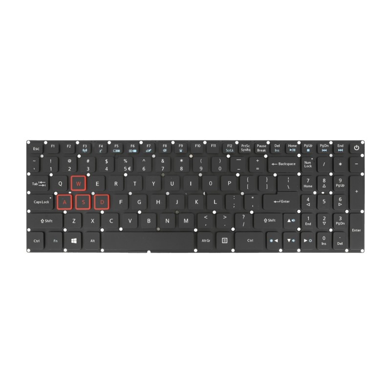 Klawiatura laptopa do Acer Nitro 5 AN515 - taśma 32pin (numeryczna, podświetlana)