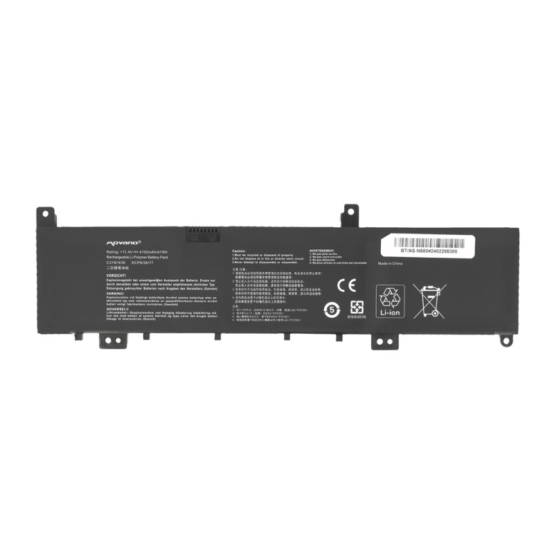 Bateria Movano do Asus N580VN, N580VD, NX580V, X580V
