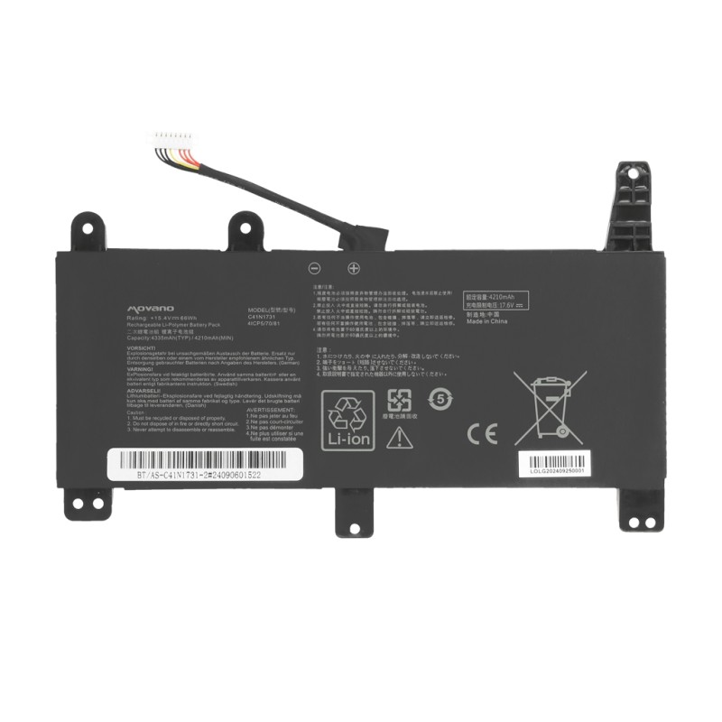 Bateria Movano do Asus ROG Strix G512LU, G531GU, G712LU