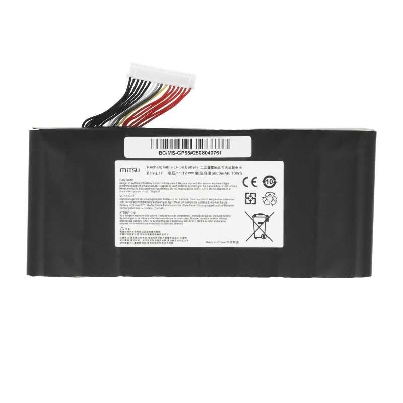 Bateria Mitsu do MSI Leopard GP65, GT72, GT76, WT72