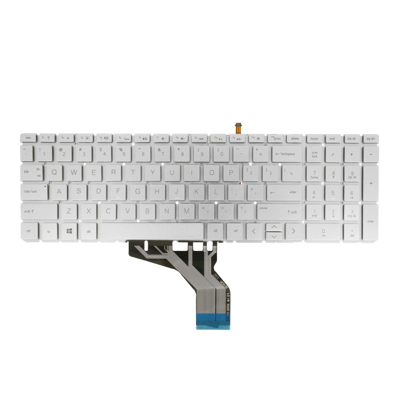 Klawiatura laptopa do HP 250 G7, 255 G7, 15-DA, 15-DB - srebrna (podświetlenie)