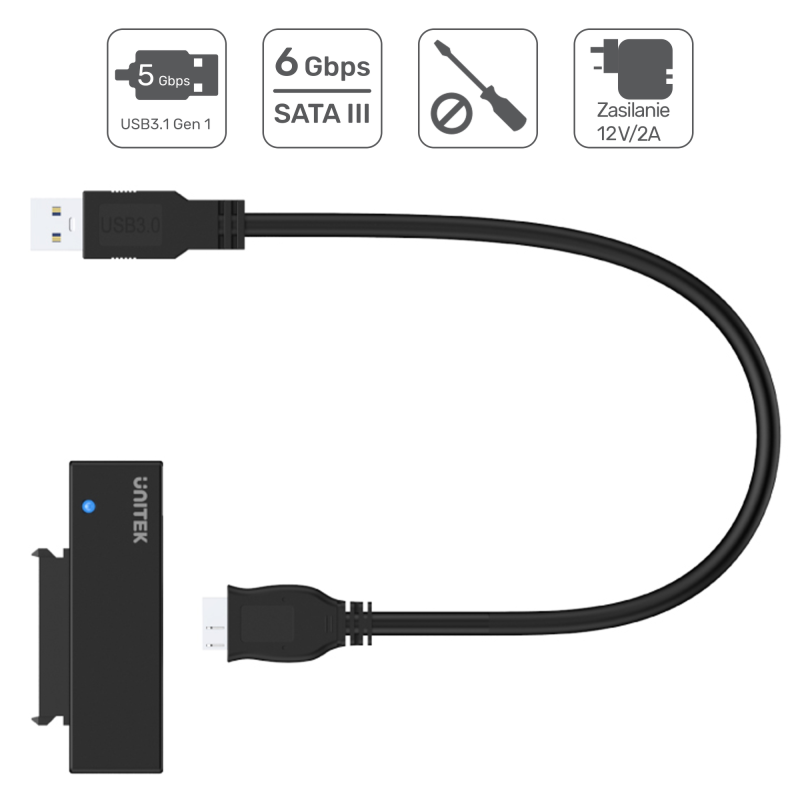 Unitek Y-1039 mostek USB 3.0 - SATA III 2,5''/3,5''