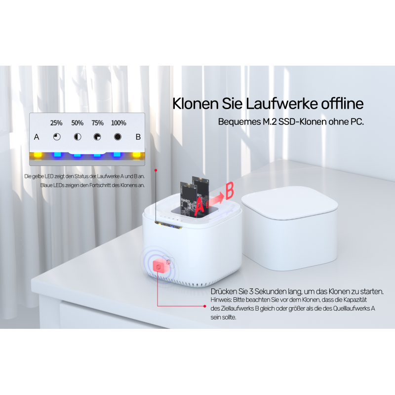 Unitek Stacja klonująca 2x M.2 PCIe/NVMe 10 Gbps