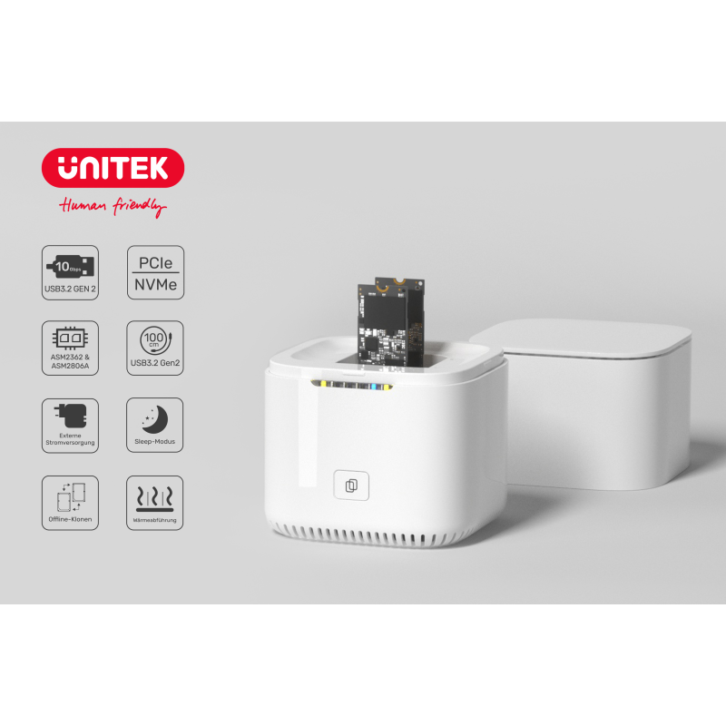 Unitek Stacja klonująca 2x M.2 PCIe/NVMe 10 Gbps