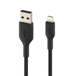 Belkin Kabel USB-A na Lightning, w oplocie, 0,15 m, czarny | PartsPC.pl