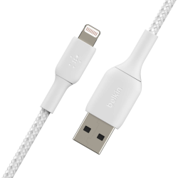 Belkin Kabel USB-A na Lightning, w oplocie, 0,15 m, biały | PartsPC.pl