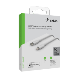 Belkin BoostCharge Kabel USB-C na Lightning, MFi, 1m, biały
