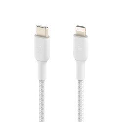 Belkin Kabel USB-C na Lightning, w oplocie, 1 m, biały