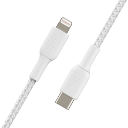 Belkin Kabel USB-C na Lightning, w oplocie, 1 m, biały