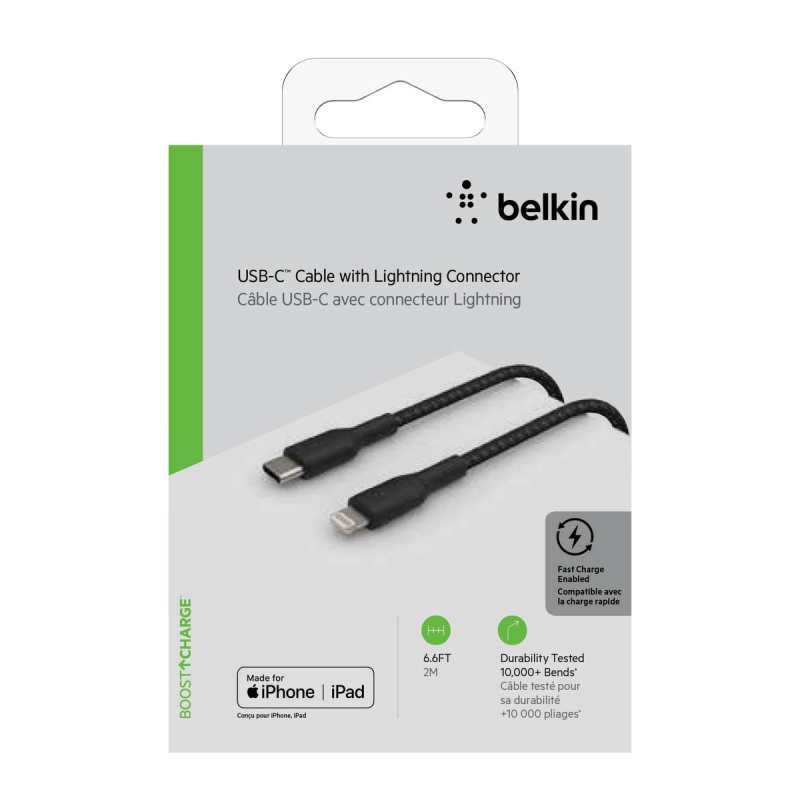 Belkin Kabel USB-C na Lightning, 2m, czarny