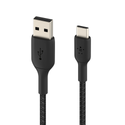 Belkin Kabel USB-A na USB-C, w oplocie, 0,15m, czarny
