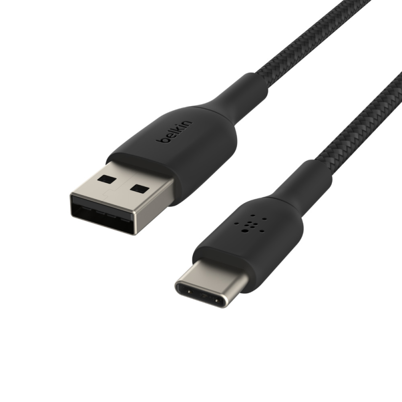 Belkin Kabel USB-A na USB-C, w oplocie, 2m, czarny