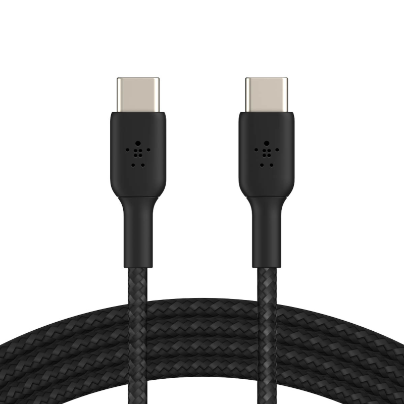 Belkin Kabel w oplocie USB-C na USB-C 60W, 1 m, czarny