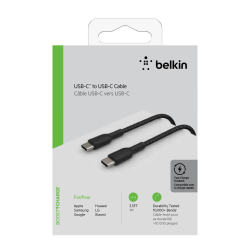 Belkin Kabel w oplocie USB-C na USB-C 60W, 1 m, czarny