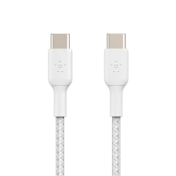 Belkin Kabel w oplocie USB-C na USB-C 60W, 1 m, biały