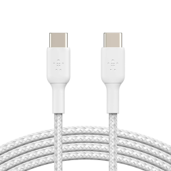 Belkin Kabel w oplocie USB-C na USB-C 60W, 1 m, biały