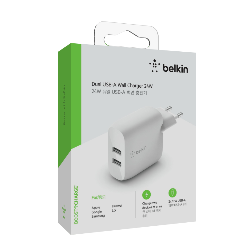 Belkin Ładowarka 2x USB-A 12W, biała