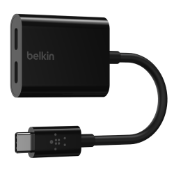 Belkin Adapter 2/USB-C do audio i ładowania PD 60W, czarny | PartsPC.pl